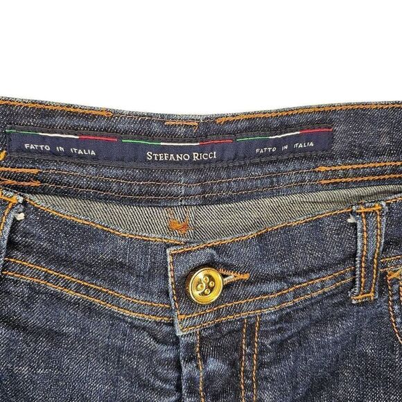 Stefano Ricci Luxury Jeans 903 Straight Leg Mens 42"x29" Made in Italy Gold Butt - Picture 4 of 9